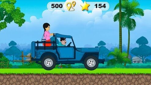 Meena in police car from the game