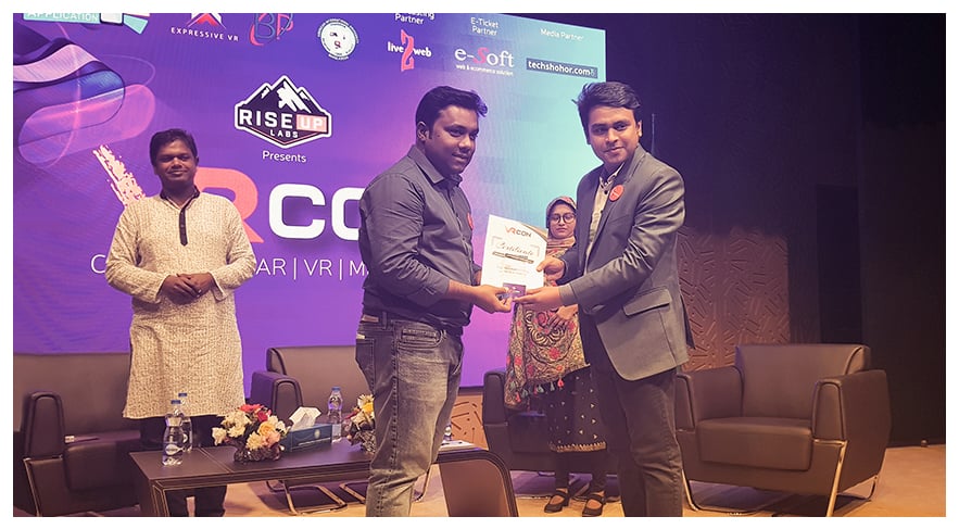 Receiving Prize at VRCon