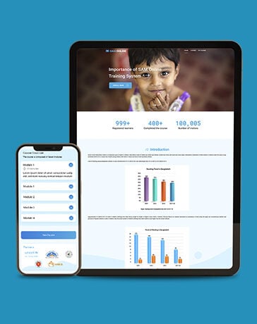 Mockup of Severe Acute Malnutrition (SAM) eLearning Platform