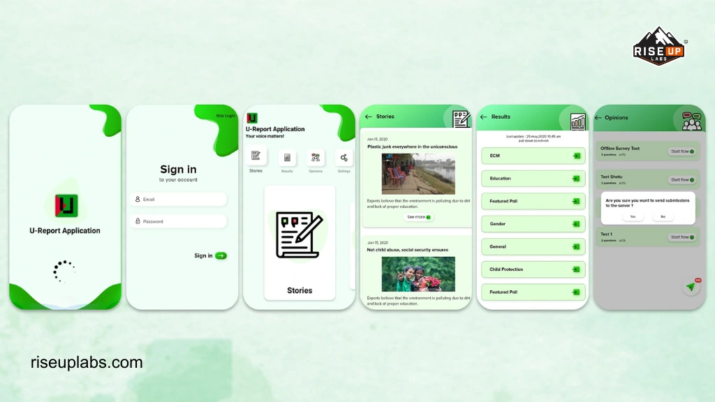 Features of U-Report Application