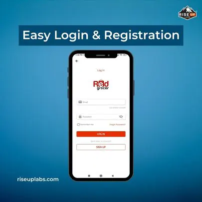 Login of Red Grocer mobile app