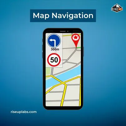 Map navigation of Red Grocer Delivery app