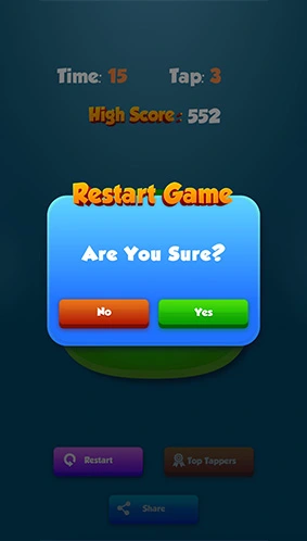 Restart game screenshot of Speed Tapping game